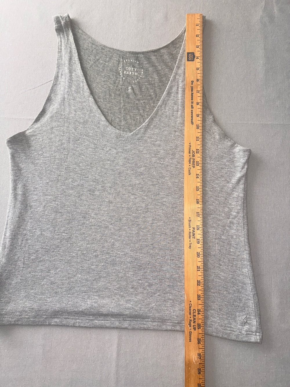 Cozy Earth Ribbed Top V Neck Tank - Small - Picture 4 of 6